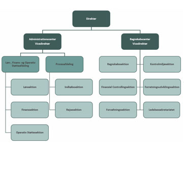 Organisationsdiagram for FRS